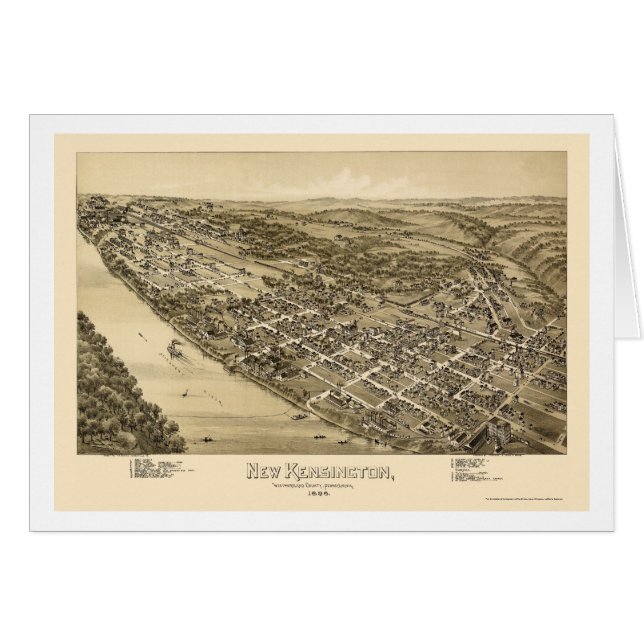Neues Kensington, panoramische Karte PAs - 1896 (Vorderseite (Horizontal))