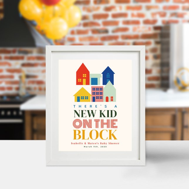 Neues Kind auf Block 6 neutrale Zuhause-Babydusche Poster (Von Creator hochgeladen)