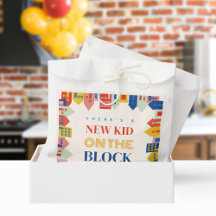 Neues Kind auf dem Blockhaus neutrale Babydusche