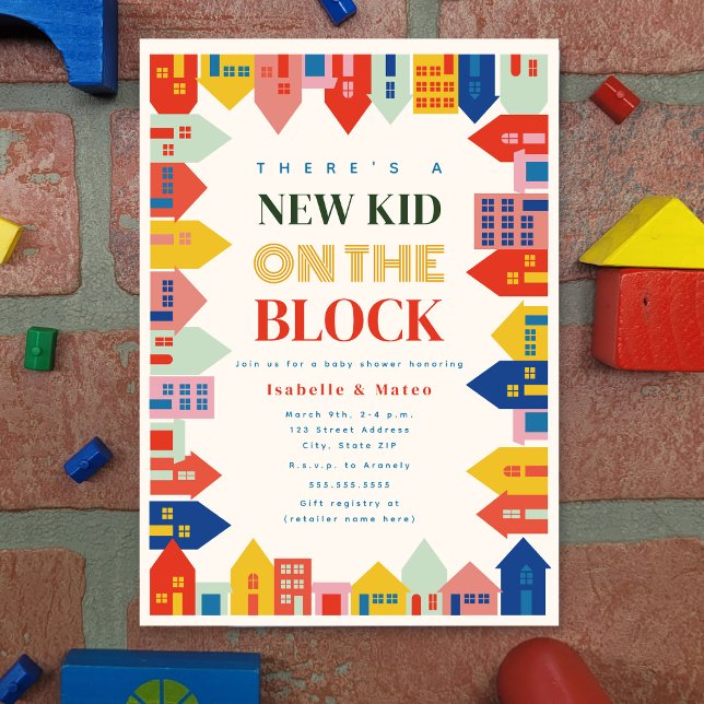 Neues Kind auf den Zuhause Border Baby Shower Einladung (Von Creator hochgeladen)