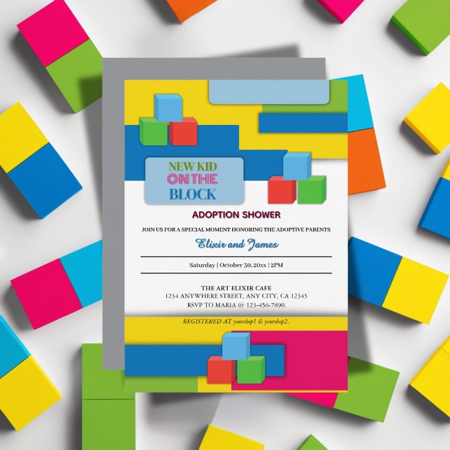 Neues Kind auf der Adoption Blockfoster Kinderdusc Einladung (Von Creator hochgeladen)