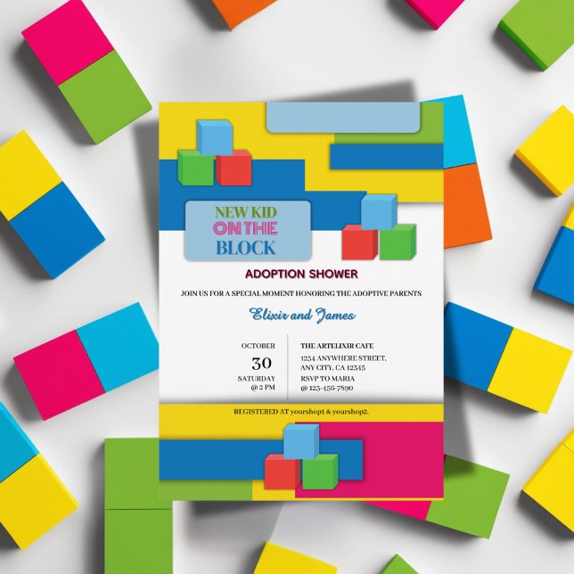 Neues Kind auf der Adoption Blockfoster Kinderdusc Einladung (Von Creator hochgeladen)