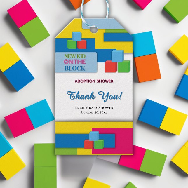 Neues Kind auf der Adoption Blockfoster Kinderdusc Geschenkanhänger (Von Creator hochgeladen)