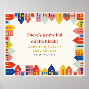 Neues Kind auf der BlockNeighborhood Baby-Dusche Poster