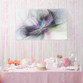 Neues Leben, buntes Abstraktes Fraktal Kunstfantas Banner