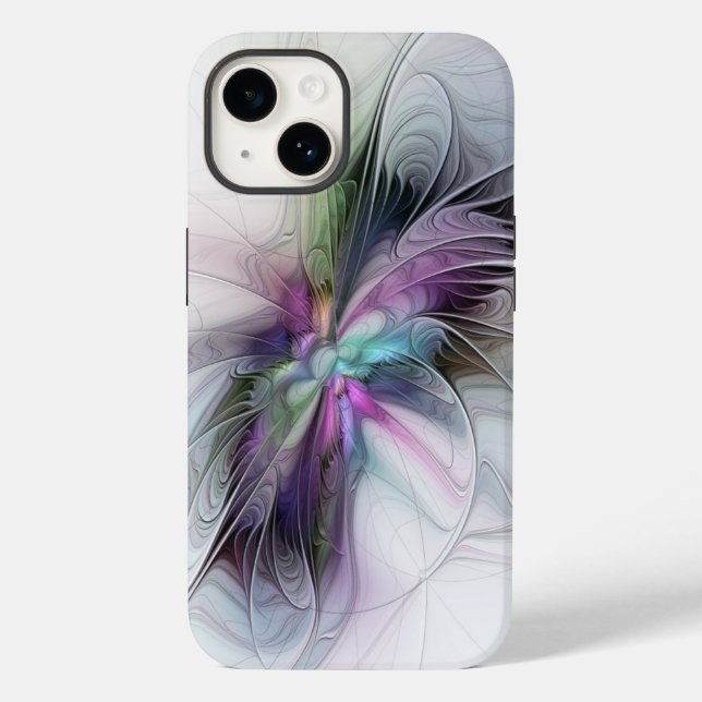 Neues Leben, buntes Abstraktes Fraktal Kunstfantas Case-Mate iPhone Hülle (Rückseite)