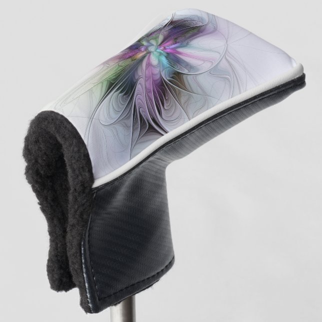 Neues Leben, buntes Abstraktes Fraktal Kunstfantas Golf Headcover (3/4 Vorderseite)