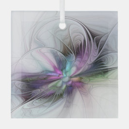 Neues Leben, buntes Abstraktes Fraktal Kunstfantas Ornament Aus Glas