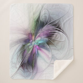 Neues Leben, buntes Abstraktes Fraktal Kunstfantas Sherpadecke