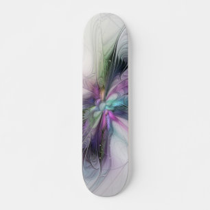 Neues Leben, buntes Abstraktes Fraktal Kunstfantas Skateboard