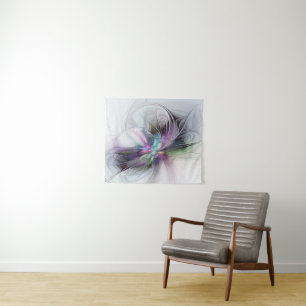 Neues Leben, buntes Abstraktes Fraktal Kunstfantas Wandteppich