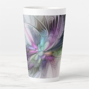 Neues Leben, farbenfrohe abstrakte Fraktal-Kunst-F Milchtasse