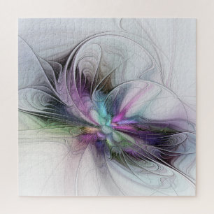 Neues Leben, farbenfrohe abstrakte Fraktal-Kunst-F Puzzle