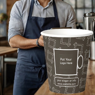 Neues Logo für Papptassen im rustikalen Kraft-Look Pappbecher