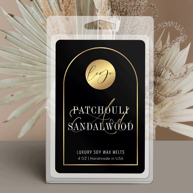 Neues Logo für Schwarz & Gold Lebensmitteletikett (Black and gold rectangle product labels with space for your logo and custom scent name)