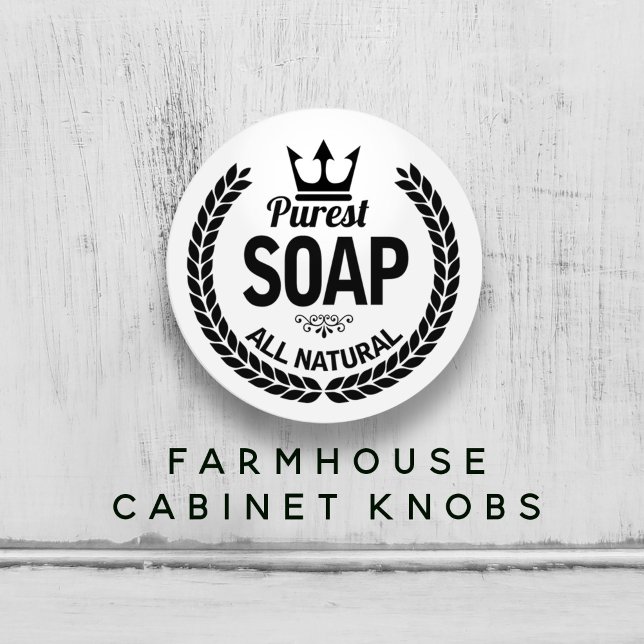 Neues Logo für Vintage Seife - Badewanne Keramik Keramikknauf (New Vintage Soap Logo Wreath Bathroom Ceramic Knob)