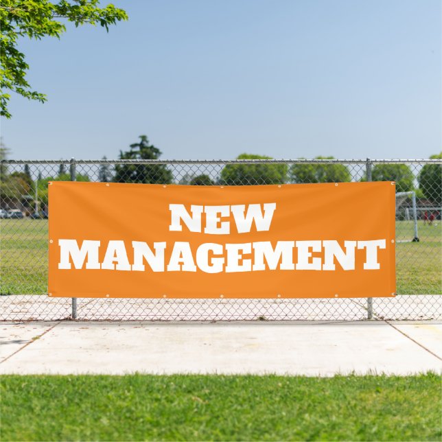 Neues Management Orange White Large Outdoor Busine Banner (InSitu)