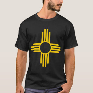 Neues mexikanisches Flag Yellow Zia Sun Symbol T-Shirt