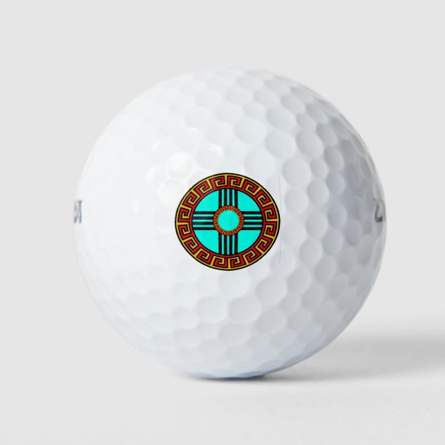 Neues mexikanisches Zia-Symbol Golfball (Vorderseite)