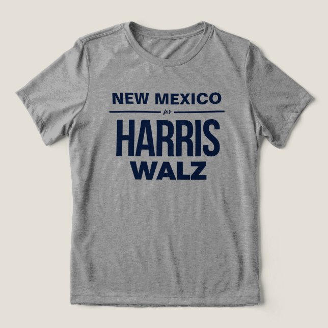 Neues Mexiko für Harris Walz Tri-Blend Shirt (Design Vorderseite)