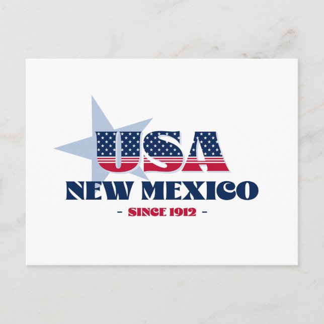 Neues Mexiko in Rot, Weiß und Blau - Postkarte (Vorderseite)