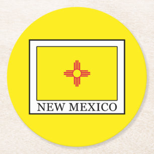 Neues Mexiko Runder Pappuntersetzer