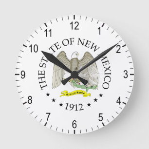 Neues Mexiko-Zeichen Runde Wanduhr