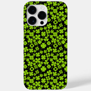 Neues Muster.Clover Blätter 01 Schwarze BG Case-Mate iPhone 14 Pro Max Hülle
