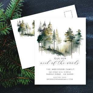Neues Neck der Woods New Address Post Card Ankündigungspostkarte