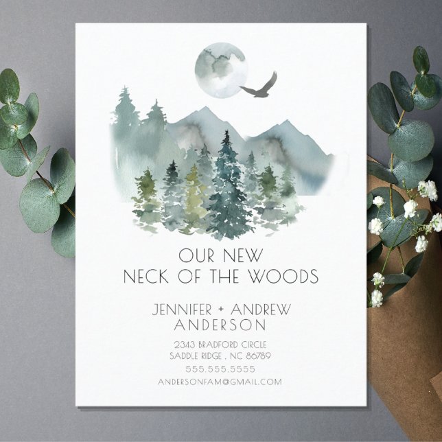 Neues Neck der Woods New Address Post Card Ankündigungspostkarte (Von Creator hochgeladen)