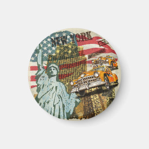 Neues New Yorker Reiseplakat im Vintage-Stil. Magnet
