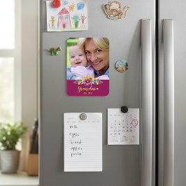 Neues Oma Hübsch Floral Foto Magnet