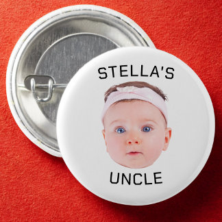 Neues Onkel-Geschenk, Geschenk für das Baby-Gesich Button