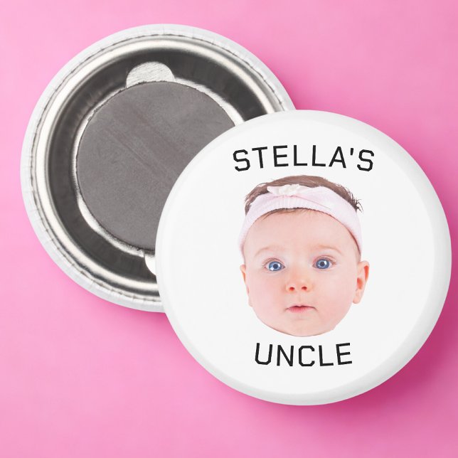 Neues Onkel-Geschenk, Geschenk für das Baby-Gesich Magnet (Von Creator hochgeladen)