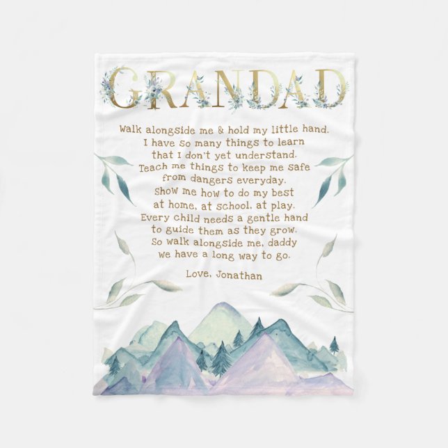 Neues Opa-Gedicht aus Grandchild Fleece Blanket (Vorderseite)