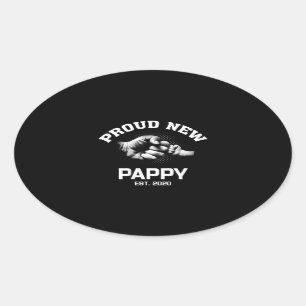 Neues Pappy EST 2020 Geschenk für Vater Opa Ovaler Aufkleber
