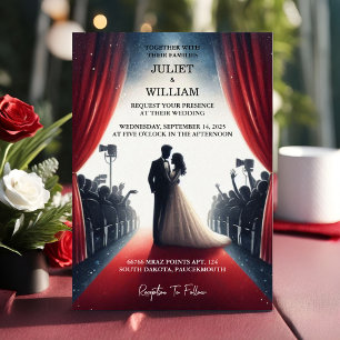 Neues Retro-Kino-Ticket - Beliebteste Hochzeit Einladung