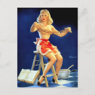 Neues Rezept Pin Up Postkarte
