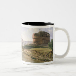 Neues Rom mit dem Castel Sant'Angelo Zweifarbige Tasse