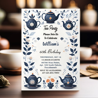 Neues Royal Chic Adult Fairy Tea Party 60. Geburts Einladung