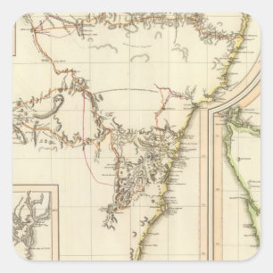 Neues S Wales, Van Diemens Land Quadratischer Aufkleber