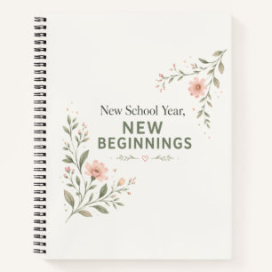 Neues Schuljahr Lehrer Blumen Neue Anfänge Notizbuch