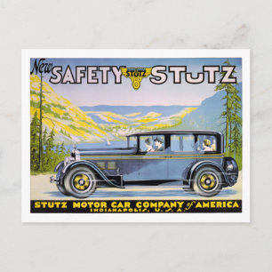 Neues Sicherheits-Stutz-Vintage-Poster Postkarte