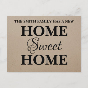 Neues süßes Zuhause-bewegliche Mitteilung Ankündigungspostkarte