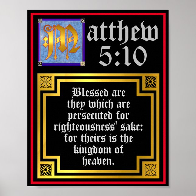 Neues Testament Matthew 5 10 Beatitudes-Kontingent Poster (Vorne)