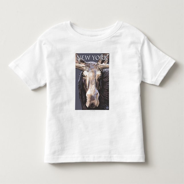 Neues YorkMoose herauf nahes Kleinkind T-shirt (Vorderseite)