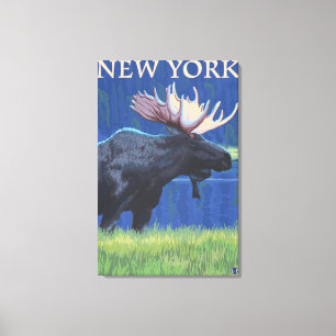 Neues YorkMoose im Mondschein Leinwanddruck