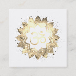*~* Neues Zeitalter Lotus Blume Mandala Om Om Symb Quadratische Visitenkarte