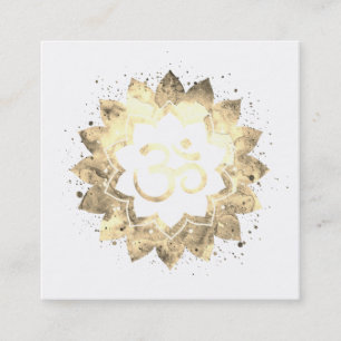 *~* Neues Zeitalter Lotus Blume Mandala Om Om Symb Quadratische Visitenkarte