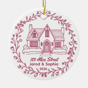 Neues Zuhause 2026 Paar Namen & Adresse Keramik Ornament